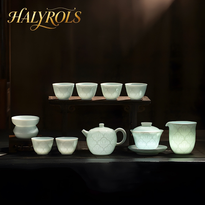 景德镇影青玉瓷高端茶具套装礼盒