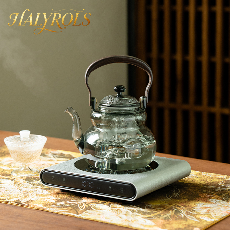 海丽珞思玻璃蒸茶壶耐高温煮茶家用上水电陶炉黑茶陈皮专用提梁壶