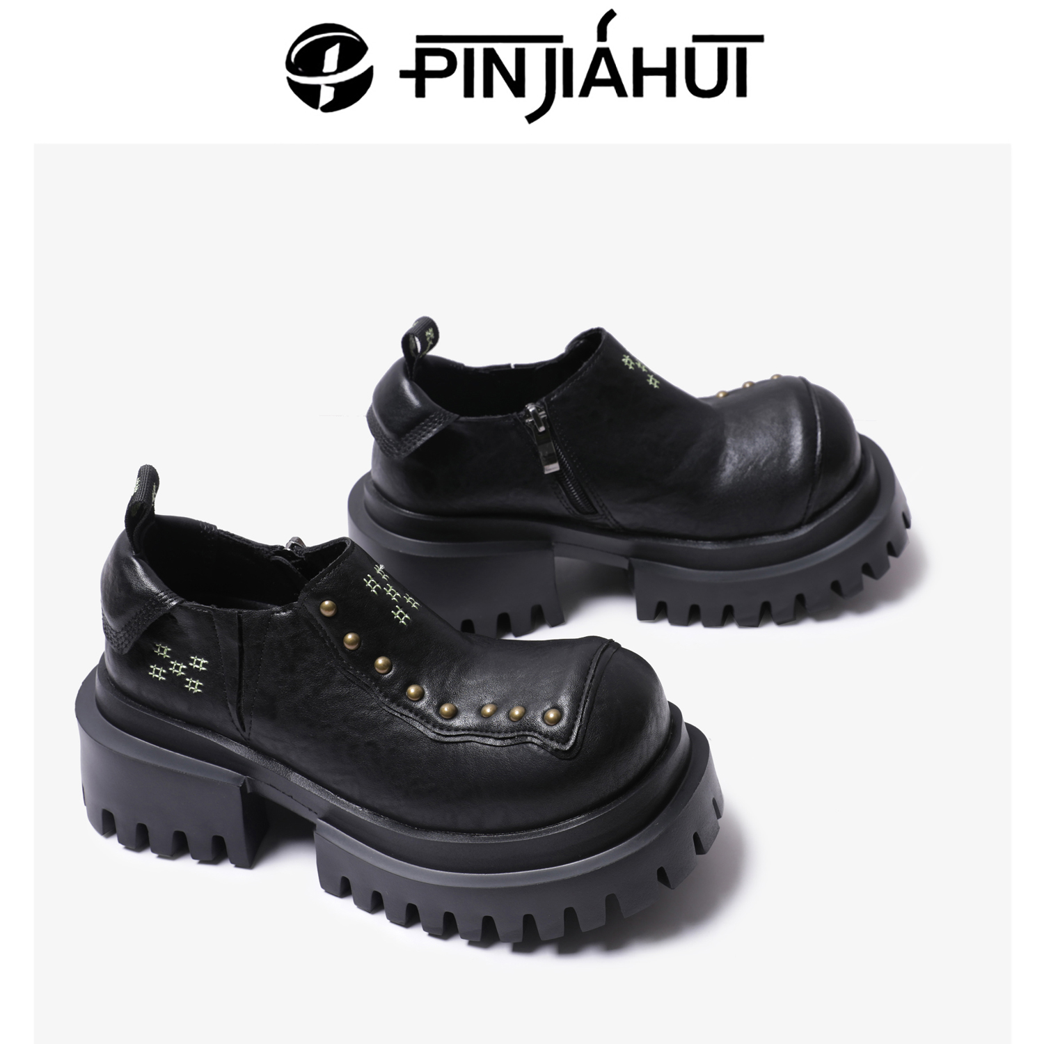 厚底增高金属德比鞋雅痞孟克鞋