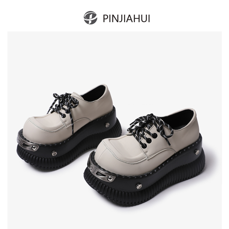 厚底低帮小皮鞋女真皮单鞋