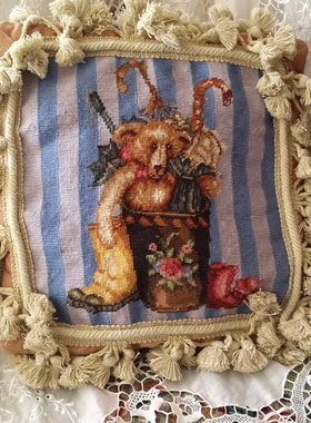 [2016.2月新]出口欧美博物馆皇宫原版手工绒绣靠垫套/抱枕套