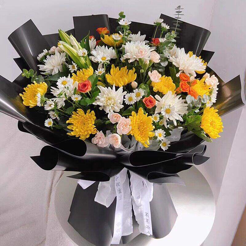 清明节黄白菊花束花篮广州深圳沈阳扫墓祭祀上坟祭祖鲜花同城速递