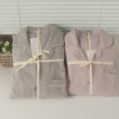 秋冬保暖 睡衣家居服套装 日系情侣男女纯棉磨毛绒布棉绒长袖 长裤