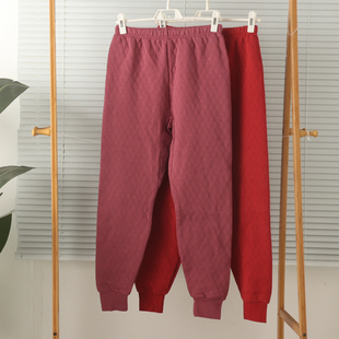 裤 女士棉质空气层三保暖夹棉加厚高腰家居裤 长裤 保暖裤 子秋冬 睡裤