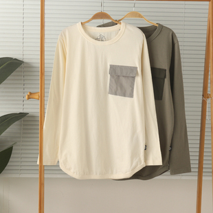 圆领纯棉长袖 外贸男士 家居服睡衣上衣T恤全棉春秋 款 瑕疵特价