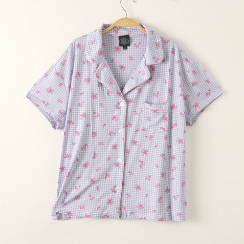 女牛奶丝薄款短袖家居服睡衣夏