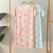 家居裙睡裙裙子睡袍家居服小码 清仓断码 中款 女纯棉圆领短袖 夏 特价