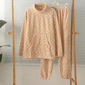 特价 冬 睡衣家居服套装 外贸女法兰绒珊瑚绒半高领护颈保暖长袖 长裤