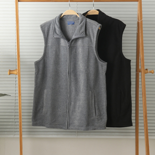 外贸男薄绒摇粒绒抓绒无袖 马甲 坎肩家居服内搭马夹保暖秋冬大码