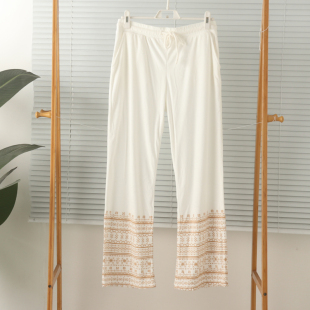 保暖秋冬大码 外贸女薄绒宝宝绒超柔高腰带口袋家居裤 子长裤 裤 睡裤