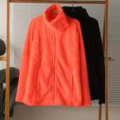 外贸女珊瑚绒双面绒高领护颈开衫 长袖 家居服睡衣上衣保暖秋冬