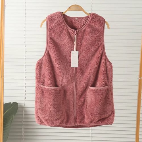 女加厚珊瑚绒无袖坎肩家居服冬