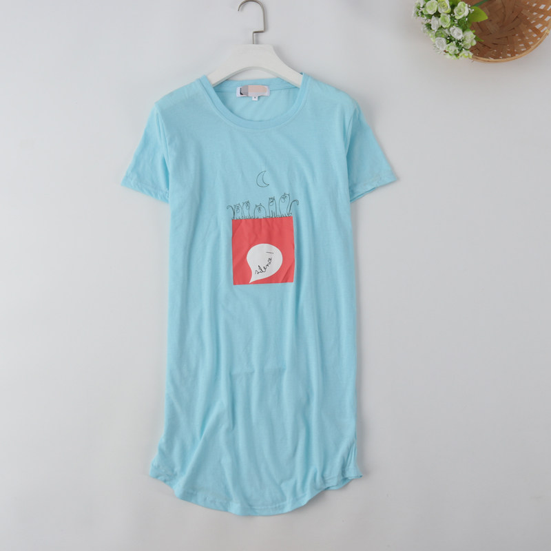 外贸女士针织棉薄款圆领短袖家居裙睡裙睡袍裙子浴袍夏透气,女士内衣/男士内衣/家居服,睡裙,淘宝优惠券,粉丝福利购,淘宝优惠卷