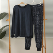 薄绒宝宝绒超柔圆领长袖 长裤 睡衣家居服套装 外贸男士 保暖秋冬大码