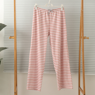 外贸女摇粒绒薄绒抓绒条纹高腰家居裤睡裤裤子长裤保暖秋冬大码