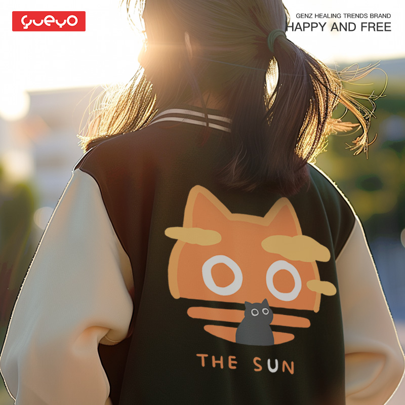 moon&sun黑猫悦游潮流棒球服外套
