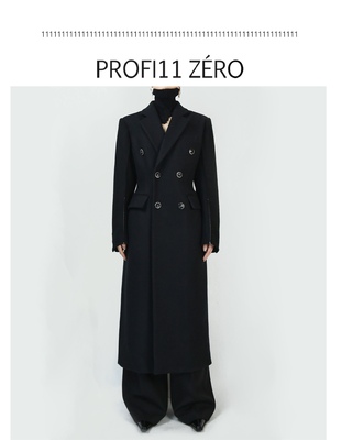 PROFILLZERO 立体绣收腰大衣 23FW 黑色profi11zero-曾可妮同款