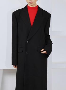 profi11zero-profillzero独立设计冬不对称领羊毛解构女廓形大衣