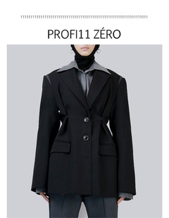 profi11zero 黑色 23FW PROFILLZERO 刘敏涛同款 按扣收腰西装