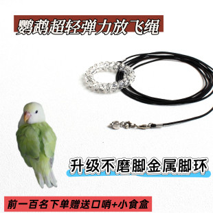 鹦鹉放飞绳不伤脚超轻训练绳虎皮玄凤八哥脚环脚链脖套遛鸟飞行绳