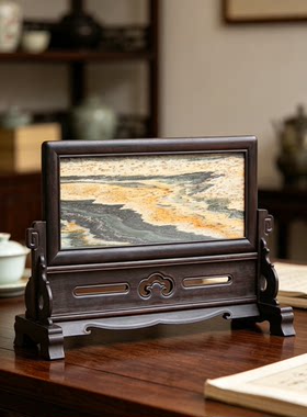 天然大理石画家居礼品收藏插屏