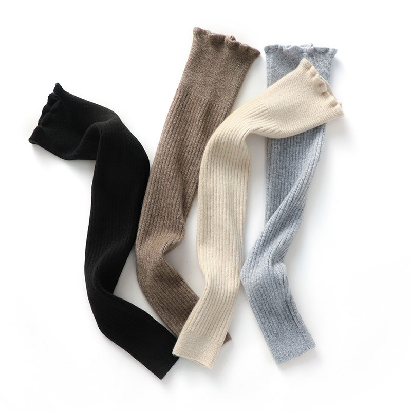 100%纯羊绒护膝盖套加长护腿保暖老寒腿长筒套过膝长筒袜堆堆腿套