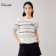 T恤半袖 Ditto 女 气质通勤百搭时尚 拼色针织衫 迪图2025秋季 新款