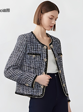 Ditto/迪图迪图法式优雅短外套女2025秋冬新款气质名媛小香风外套