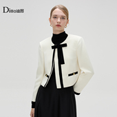 新款 Ditto 迪图2025秋季 气质小香风外套女简约优雅贵气感短外套