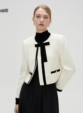 Ditto/迪图2025秋季新款气质小香风外套女简约优雅贵气感短外套
