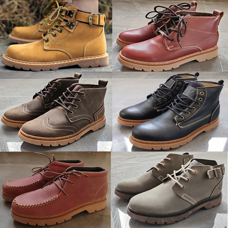 特价牛皮男靴休闲工装靴潮流复古马丁靴女户外真皮短靴牛仔机车靴