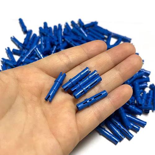 兼容某高6558小颗粒科技积木蓝色零散件1×3长两头栓摩擦紧销称斤