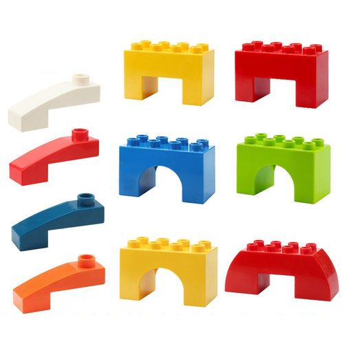 大颗粒积木配件拱桥弧形砖