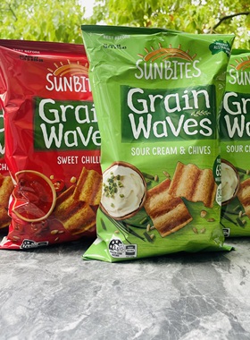 日期到3月SUNBITES Grain Waves澳大利亚酸奶油甜辣味波浪谷物片