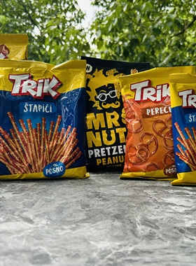 临期多恩TriK塞尔维亚进口饼干条海盐布雷结小鱼饼干咸味/注心