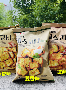 LOTTE biscotti韩国乐天烤面包片披萨味/葱香蒜香70g零食休闲小吃