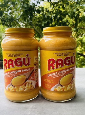 玻璃瓶RAGU double cheddar美国进口乐鲜芝士双重车达奶酪酱453g