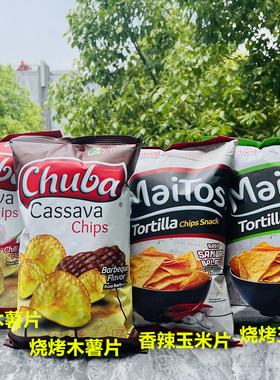 chuba印尼进口木薯片休闲食品零食香辣味烧烤味/maitos玉米片香辣