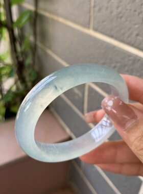 【小陈翡翠】缅甸天然翡翠A货冰种53-54贵妃翡翠手镯
