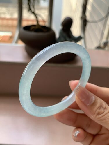 【小陈翡翠】缅甸天然翡翠A货冰晴54贵妃美人条翡翠手镯