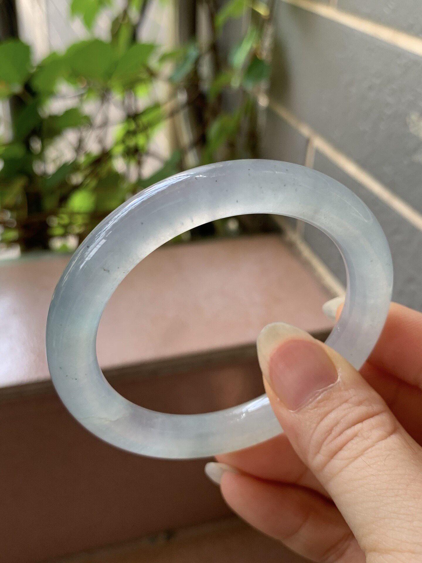 【小陈翡翠】缅甸天然翡翠A货冰种50-51圆条翡翠手镯