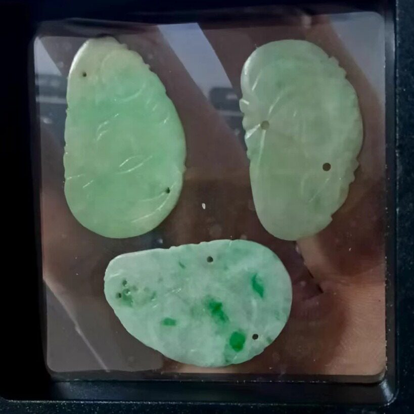 民清旧翡翠玉石清代清朝A货天然老翡翠老物件古董花片水头好精雕
