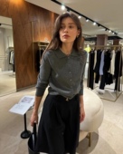 复古简约翻领羊毛针织开衫 25新ins博主同款 法式 气质毛衣外套