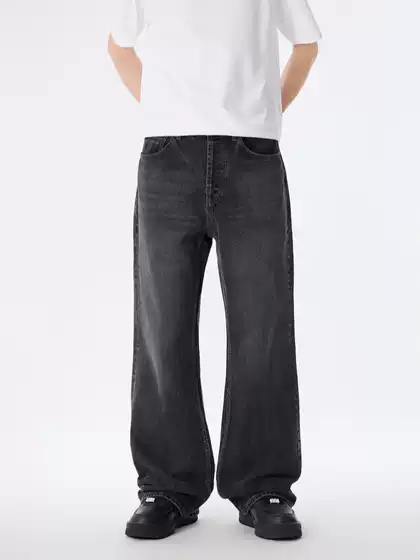 Rod Jeans Blues Declaration 1981m Style Washed Black-Gray Jeans Solid Color Simple Basic Workwear