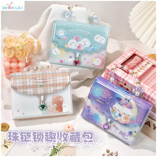 可爱卡通日系团子珠链收藏包A7活页贴纸收纳册DIY贴片韩娱小卡册