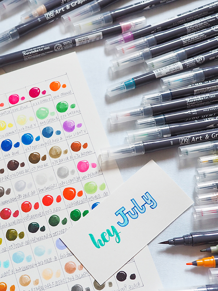 Japanese Wu Zhu soft hair double-headed watercolor brush BRUSH hand note simple drawing flower body English art font TUT95