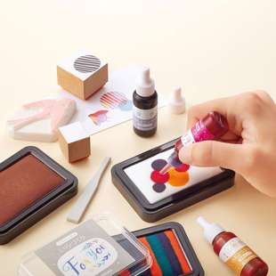 日本旗牌空白印台补充液Shachihata油性手帐本印泥橡皮章印油39色