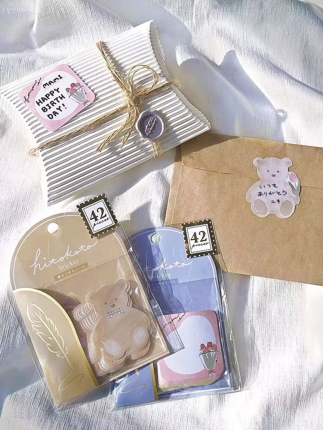 日系原创对话框可爱风贴纸贴画清新少女小熊雏菊相册手帐装饰标签