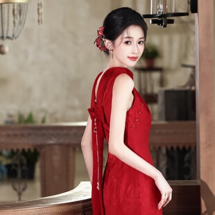 国风中式红色旗袍女2026款新娘高级感结婚敬酒订婚晚礼服日常可穿