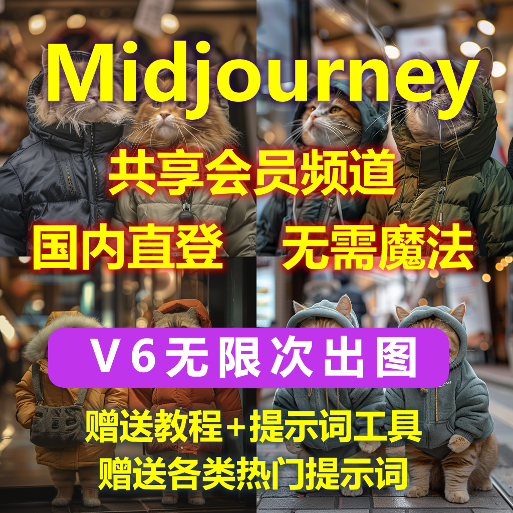 MJ共享帐号midjourney会员无限次数不限量绘画国内版电脑绘图软件